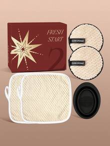MAANGE Christmas Countdown Calendar Full Makeup Tool Set Includes: Makeup Brush Set, Hair Scrunchies, False Eyelash Set, Eyelash Curler, Tweezers, Powder Puff, Square Towel, Makeup Remover Pads, Makeup Bag, Storage Box, Makeup Tools, Perfect Gift For Teens And Girls - Multicolor - View 11
