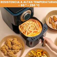 100Pzas Papel para Freidora de Aire, Forro Redondo Desechable para Freidora de Aire, Papel para Freidora, Horno, Microondo, Vaporera - 16 cm + 4,5 cm - Ver 3