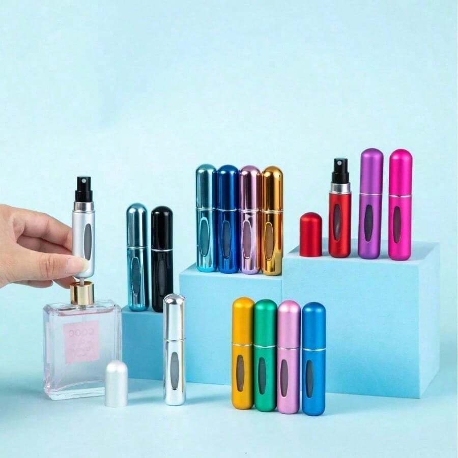 1PC Mini Refillable Perfume Bottle Atomizer Aluminum Spray Portable Portable Travel Liquid Container Cosmetics Dispenser Tool - 1 cái 5ml - Xem 1