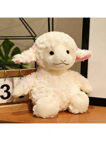 Realistic Plush Lamb Stuffed Animal, Soft & Fluffy Interesting Sheep Plush Pillow, Comfort Doll, Children's Gift, Birthday Decor, Christmas & Valentine's Day Gift, Christmas Decor, Christmas Stocking Stuffer