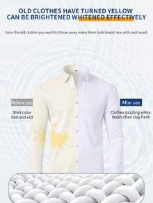 White Clothes Whitening & Bedding Repair | Stain & Yellow Removal Laundry Sheets - Powerful Non-Bleach Whitening Agent, Suitable For White Clothes - Yellow - View 8