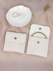 1/20个白色仿皮首饰袋，按扣设计 - 奢华礼品袋，适用于耳环、项链、手镯和戒指 - 非常适合收纳、包装，以及单身派对装饰、婚礼回礼、万圣节装饰、圣诞节装饰 - 米色 - 查看 10