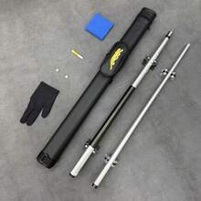 Black Tech 2 Pieces Billiard Cue Stick, 58 Inch Professional Pool Cue With 12.5mm Tip, Non-Slip Ergonomic Grip, Stable Power Transfer For 8-Ball 9-Ball Games - Silver - View 1