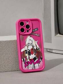 Funda de teléfono plateada con figura de Marilyn X y estampado floral, compatible con - Rojo - Ver 4