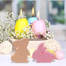 4件/1件可选兔子硅胶模具，兔子蜡烛模具，复活节硅胶模具，3D兔子石膏翻模模具，复活节兔子硅胶模具，DIY工艺兔子蜡烛翻模模具，复活节装饰品 - 彩色 - 查看 6