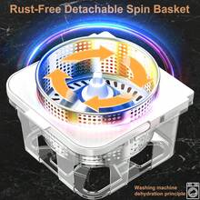 Spin Mop And Bucket Set Non-Tilting 5-Gallon Mop Bucket With Wringer Mops For Floor Cleaning + Extra 6PC Mop Heads, Detachable Splash Guard Spin Basket, Extendable Silent Telescopic Handle - 彩色 - 查看 5