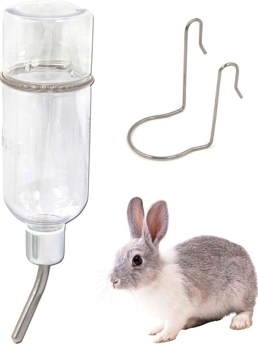 180ml/350ml Stainless Steel Water Dispenser, Suitable For Small Pets Such As Hamsters, Teddy Bears, Guinea Pigs, Hedgehogs, Squirrels, Rabbits, Etc.