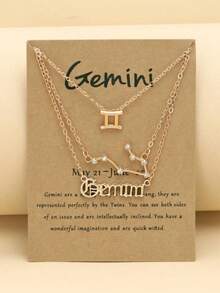 3pcs/Set Vintage English Alphabet & Symbol & Sign Design Card Pendant - Vàng - Xem 4
