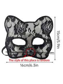 女士猫咪面具：黑色蕾丝性感猫咪舞会面具，适合女士万圣节角色扮演服装，动物头套面具，适用于派对、狂欢节、化装舞会、情人节服装 - 彩色 - 查看 11