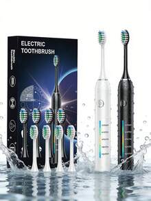 This Rechargeable Electric Toothbrush Features 5 Cleaning Modes (Clean/Whiten/Care/Pulse/Polish), Comes With 4 Replacement Brush Heads, A 2-Minute Smart Timer And A 30-Second Zone Reminder, Is IPX7 Waterproof, Has Long Battery Life, And Is Suitable For Home And Travel Use. - Multicolor - View 1