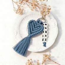 1 Stück personalisierter gewebter herzförmiger Namensanhänger, personalisierter Namensanhänger, herzförmiger Schlüsselanhänger, Brautjungferngeschenk, Hochzeitsparty Gastgeschenk, Valentinstag Geschenk - Gewebter Schlüsselanhänger - Übersicht 57