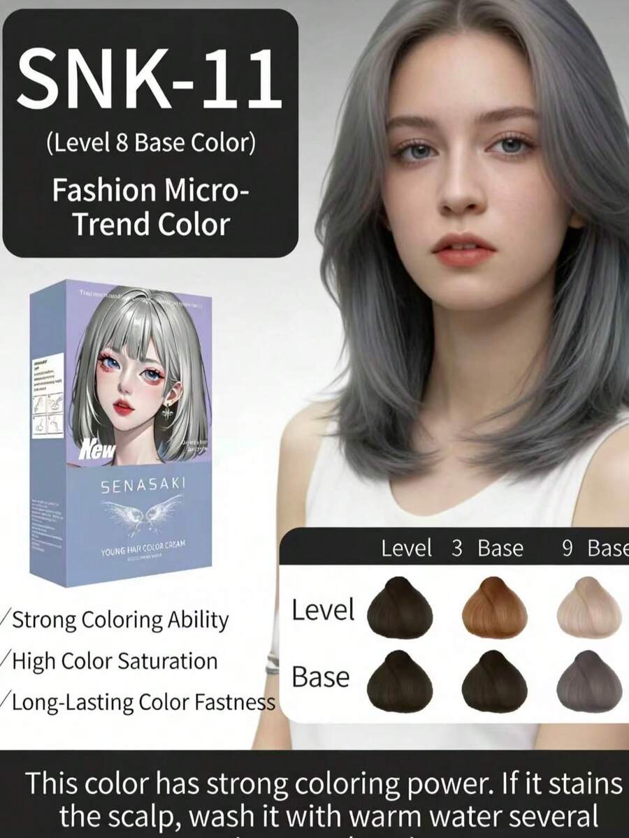 Fashionable & Vibrant Home Hair Dye. Gentle & Non-Irritating. Available In Multiple Colors: Pink Brown, Black, And Brown. White Hair Dye With Cap. - SNK-11 - View 1