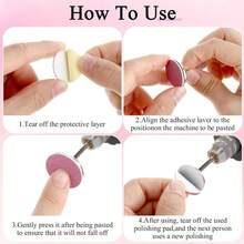 60pcs Replaceable Sandpaper Discs With Metal Disc, Pink Nail File Grinder, Foot Care Tool Accessories, Nail Drill, Nail Supplies - Multicolor - View 3