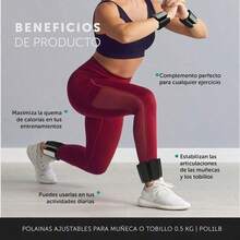 Pesas de Tobillo Ajustables para Fitness 0.5 kg x 2, Polaina Ajustable para Muñeca o Tobillo, para Muñeca con Correa Ajustable, excelente para Ejercicio, Caminar, Footing, Yoga y Pilates | POL1LB.pesas - por defecto - Ver 5