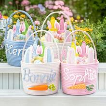 2026 Customized Easter Baskets, Hand-Crocheted Personalized Baskets, Customized Easter Egg Hunt Gifts, First Easter Gifts And Spring Decor Baskets, Customized Rabbit Baskets, Carrots, Easter Gift, Easter Egg Hunt Game, Holiday Party Favors, Party Supplies, Birthday Decorations, Storage Baskets - Multicolor - View 7