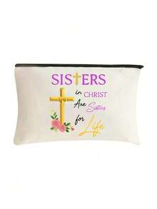 Regali per sorelle, regali di compleanno per sorelle, nuore, sorelle maggiori, regali di laurea e Natale per la migliore amica, sorella minore, una sorella in Cristo è una sorella per la vita. Borsa cosmetica da viaggio di grande capacità per articoli da toeletta, borsa per il fai-da-te per il trucco, perfetta per viaggi, camere da letto, vacanze, pendolarismo quotidiano, ufficio o scuola, regalo per famiglia, amici, medici, infermieri e persone care, perfetta per borse trucco di Natale e Ringraziamento - Multicolore - Visualizzare 14