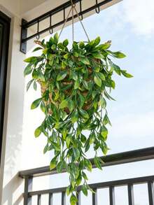 1 buc plante verzi artificiale suspendate de 30,31 inch, iarbă fildeș, decorare cu plante artificiale, plante verzi suspendate false, plante simulate, potrivite pentru decorarea camerei de acasă, decorare pentru rafturi interioare, decorare pentru grădină de perete exterioară, decorare pentru cadru de masă de terasă - Verde - Vizualizare 7