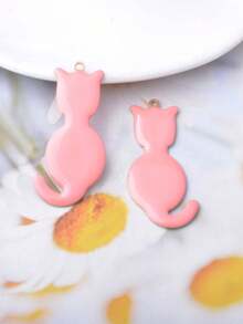 6pcs Cute Cat Charms, Double-Sided Enamel Pendant For Necklace, Earrings, DIY Jewelry Making - Cat - View 7