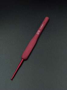 1pc Soft Handle Crochet Hook Set, 2.0-6.0mm, DIY Handcraft Knitting Tool, Aluminum Oxide Crochet Hooks With Silicone Anti-Slip Grip - Burgundy - View 8