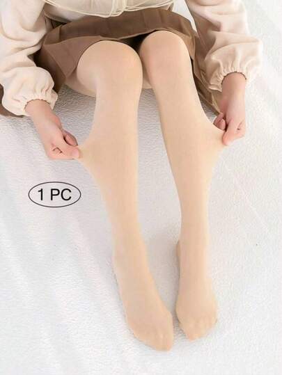 加大码女士高腰弹力加厚保暖连裤袜，适合万圣节、冬季保暖内衬长筒袜、高腰弹力修身性感半透明连裤袜，舒适保暖