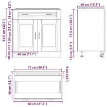 vidaXL Armoire de cuisine Porto chêne artisanal bois d'ingénierie - Tabac - Voir 11