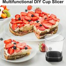 1件装多功能水果切片器 - 草莓切片器、蔬菜切碎器、手动推板快速切片杯、矩形刀片、带容器的蔬菜切片器，适用于切片草莓、香蕉、黄瓜等，家用水果切片器、沙拉制作工具、厨房用品、厨房配件、家用厨房用品、厨房用具、厨房工具 - 彩色 - 查看 12