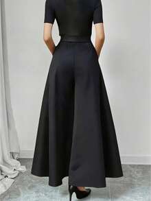 大码女式宽松休闲办公/通勤裤