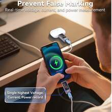 POROMETISTO UT02C Type-C Tester DC 4-30V 12A Digital Display Voltage Current Power Meter Fast Charging Tester Voltmeter Ammeter - Blue - View 3