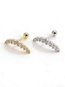 1 Pc Diamond CZ Nine-Pearl Stone Crown Ear Bone Earrings Piercing Jewelry PIsuitable For Daily Wear