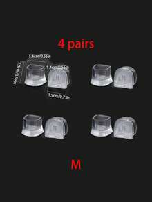4 Pairs Transparent U-Shaped High Heel Protectors, Anti-Slip, Noise Reduction Heel Covers