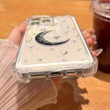 Una funda para teléfono con estampado de media luna, que presenta una resistencia a impactos minimalista y de alta gama, una funda de protección creativa personalizada y clásica, con protección contra golpes y caídas en las cuatro esquinas, adecuada para  17/17 Pro/17 Pro Max/17 Air/ 16/16 Pro/16 Pro Max/16 Plus/ 15/15 Pro Max/15 Pro/15 Plus/ 14/14 Pro/14 Plus/14 Pro Max/ 13/13 Pro/13 Pro Max/12/12 Pro/12 Pro Max/11/11 Pro/11 Pro Max/XR/X/XS/XS Max. Es el regalo de cumpleaños perfecto para novias, novios, esposos, esposas, amigos o para uno mismo, innovador y a la moda, adecuado tanto para hombres como para mujeres.Funda protectora con esquinas transparentes para resistencia a impactos. - Transparente 3190 - Ver 6