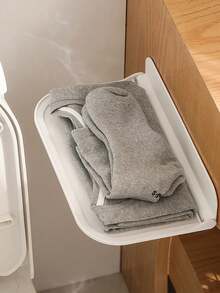 1pc Foldable Wall-Mounted Storage Rack, Suitable For Bathroom, Bedside, Dorm, Phone Holder, Cable Box, Bathroom Storage Organizer - Multicolor - View 2
