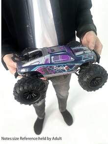 1:16 比例 38km/h 无刷遥控怪兽卡车 - 硝基动力高速，带 LED 灯，4x4 电动遥控漂移车，适合青少年遥控车爱好者（可自行组装专业级全地形合金底盘）