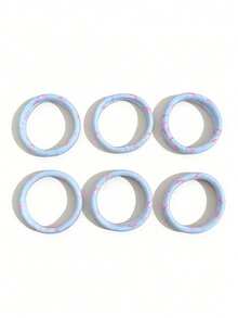 6pcs Women Tie-Dye Floral Hair Scrunchies, Fresh & Sweet Hair Accessories Suitable For Daily Wear Head Woman Accessories