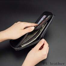 1pc Fashionable Patterned Wallet With Letter Print Portable Cash White-Collar Workers Male College Work Business Commute Office Anniversary Couple Birthday On Valentine Day Men Wallet Purse Wallet Small Wallet Men Wallet Leather - 彩色 - 查看 3