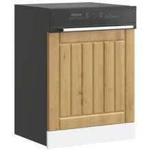 vidaXL Panneau de lave-vaisselle Lucca chêne artisanal bois ingénierie - Tabac - Voir 2