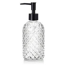 Topsky Gem Glass Soap Dispenser With Black Plastic Pump, 13oz Liquid Hand Soap Dispenser, Rustproof Pump For Kitchen & Bathroom, Great For Lotions, Essential Oil, Liquid Soaps-Clear - 寶石般清澈 - 查看 1