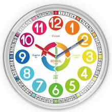8-10 Inch Colorful Teaching Clock - Battery Powered, 12-Hour Large Digit Learning Clock, Multi-Color Zoning, Silent For Easy Learning, Suitable For Living Room, Bedroom, Room, Playground, Classroom Decor, Holiday Gift (Batteries Not Included) Wall Clock, Bedroom Decor, Dorm Decor, Back To School Decor, School Surprise, Home Decor, Learning Supplies - Multicolor ET113 - View 13