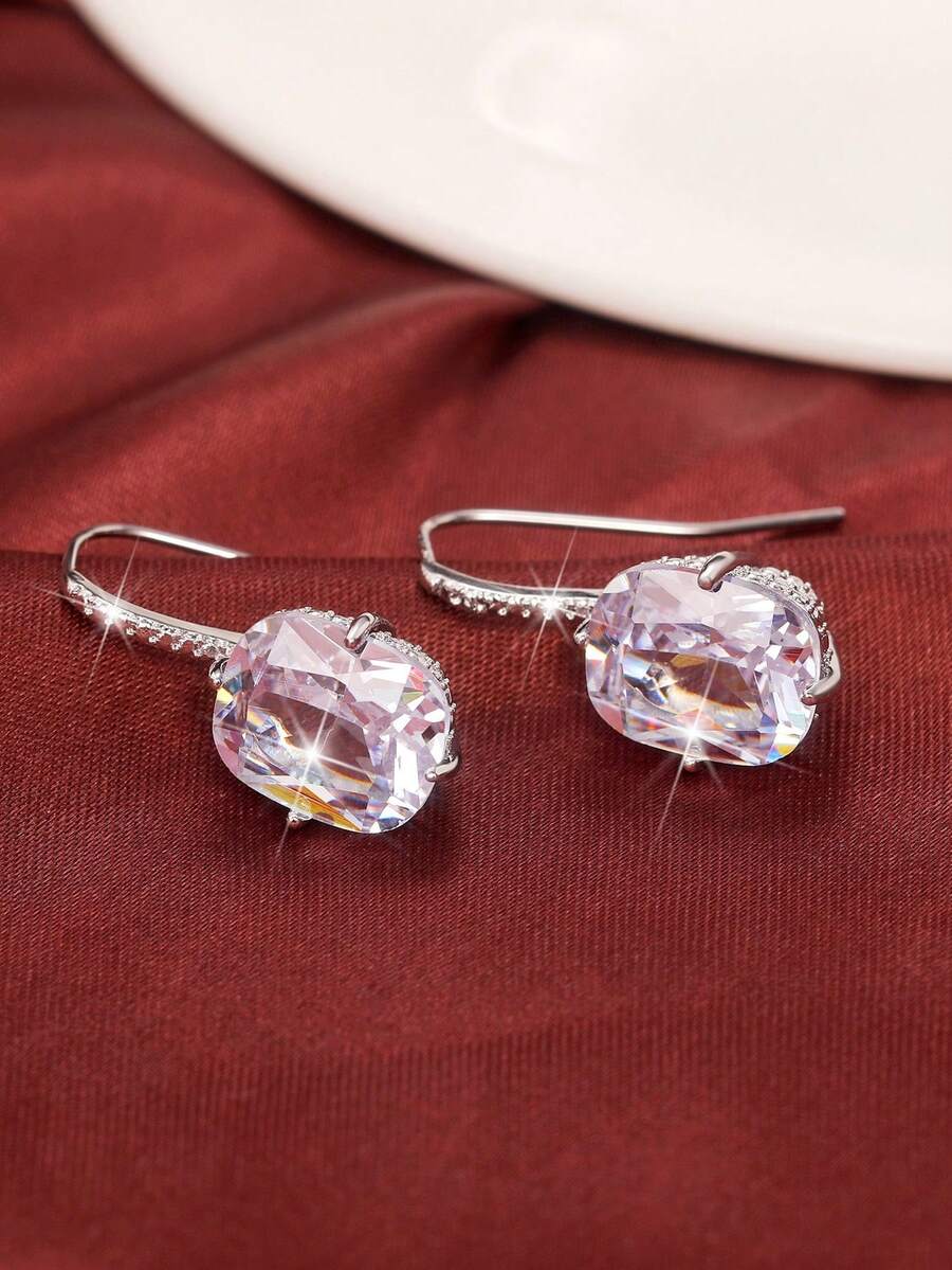 1 Pair Teen Cubic Zirconia Drop Earrings For Girls For Daily Decoration For Party Jewelry Birthday Gift - 1# - View 1
