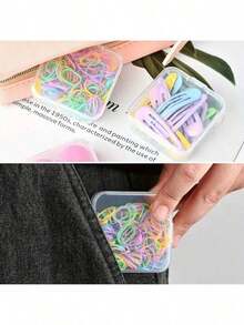 30 piezas de pequeñas cajas de almacenamiento de plástico transparente con estampado de cuadros de 2,17 pulgadas * 2,17 pulgadas - Adecuado para cuentas, hilos de cuentas de diamantes, organización de accesorios, productos de cuidado de uñas, joyería y manualidades - Multicolor - Ver 9