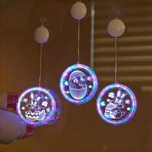 مصباح معلق للعيد، متوفر بأنماط متعددة، مصباح معلق مضيء بشكل بيضة عيد الفصح والأرنب، ديكور جو العطلات للخزانة والنافذة الداخلية، مصباح بكوب شفط، أضواء LED متعددة الألوان، مصباح جو العطلات، مناسب لمناسبات مختلفة، ديكور، إضاءة ليلية، تعمل ببطاريات (البطاريات غير مشمولة) - متعدد الألوان - مشاهدة 11