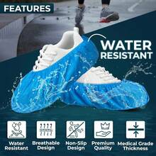 20pcs/10 Pairs Disposable Anti-Slip Shoe Covers, One-Time Foot Protectors, Suitable For Hospital, Lab, Cleaning, Home - Indoor & Outdoor Hygienic Shoe Covers, Lightweight Indoor Shoe Covers, Breathable Material, Protect Shoes, Applicable For Party, Birthday, Hotel, Office, Indoor Carpet Protection (Slight Color Difference May Exist) - Multicolor - View 4