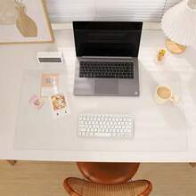 1 pièce Tapis de bureau transparent en PVC, protecteur de bureau, tapis de bureau, grand tapis de souris, tapis de bureau pour ordinateur portable, tapis de bureau pour manucure, tapis de bureau, tapis de coiffeuse, très grand tapis de bureau, tableau d'écriture imperméable, convient pour le bureau et la maison, imperméable, résistant à l'huile, résistant aux taches, lavable, convient à divers bureaux, convient aux grandes tables à manger et aux petites tables - Transparent - Voir 8