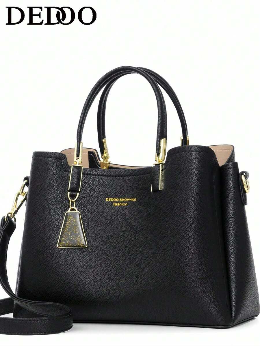 Dedoo 轻便、商务休闲、时尚、奢华、多功能、多隔层、大容量，魅力十足的手提包/单肩包，适合少女、女性、大学生、年轻职业人士和上班族。完美适用于办公室、校园、工作、商务、通勤、户外活动、旅行和郊游。也是送给女性的理想礼物之选。 - 黑色 - 查看 1