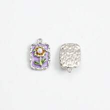 2Pcs 21x16mm Sunflower Dripping Oil Pendant For Necklace Bracelet Earring Keychain Telephone Chain And Packaging Decoration Accessories - Multicolor - View 11