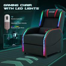 ccHomall - Silla reclinable de Masaje LED para Juegos Estilo Carreras sofá para Sala de Estar cómodo ergonómico para Cine en casa Rojonn - Rojo - Ver 4