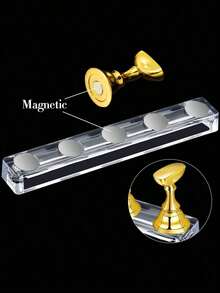 Nail Stand For Press On Nails Display, Magnetic Fake Nails Holder For Painting Nails Practices, Beginner Acrylic Nail Art Kit Accessories, Nail Salon Equipment And Decor,Nail Supplies,Nail Tools,Nail Art Tools,Back To School,Nails,Nail Tools For Press On Nails - 粉色 - 查看 4