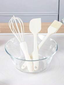 3pcs Silicone Kitchen Utensil Set, Minimalist Kitchen Tool Set, Includes Baking Brush - Multicolor - View 4