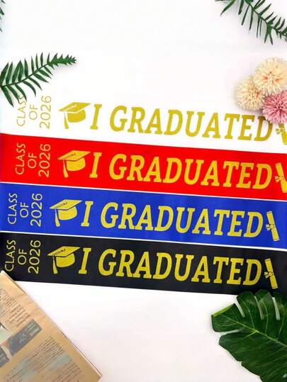 1 件 2025 届毕业绶带，“我毕业了”学校庆祝派对配件摄影装饰道具