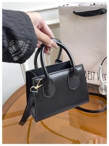 Quentes! Bolsa de Ombro Mini Retrô de Cor Sólida - Bolsa Feminina Elegante e Compacta, Versátil para Uso Diário/Encontros/Viagens. Presente Perfeito para o Dia dos Namorados, Acessório de Moda Retrô Essencial. Especial por Tempo Limitado, Ótimo Valor! - Branco - Visão 5